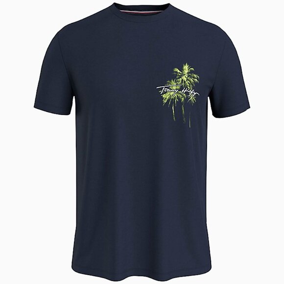 M NWT Tommy Hilfiger Mens Palm Tree Tee 78J6659 410 - Picture 2 of 5
